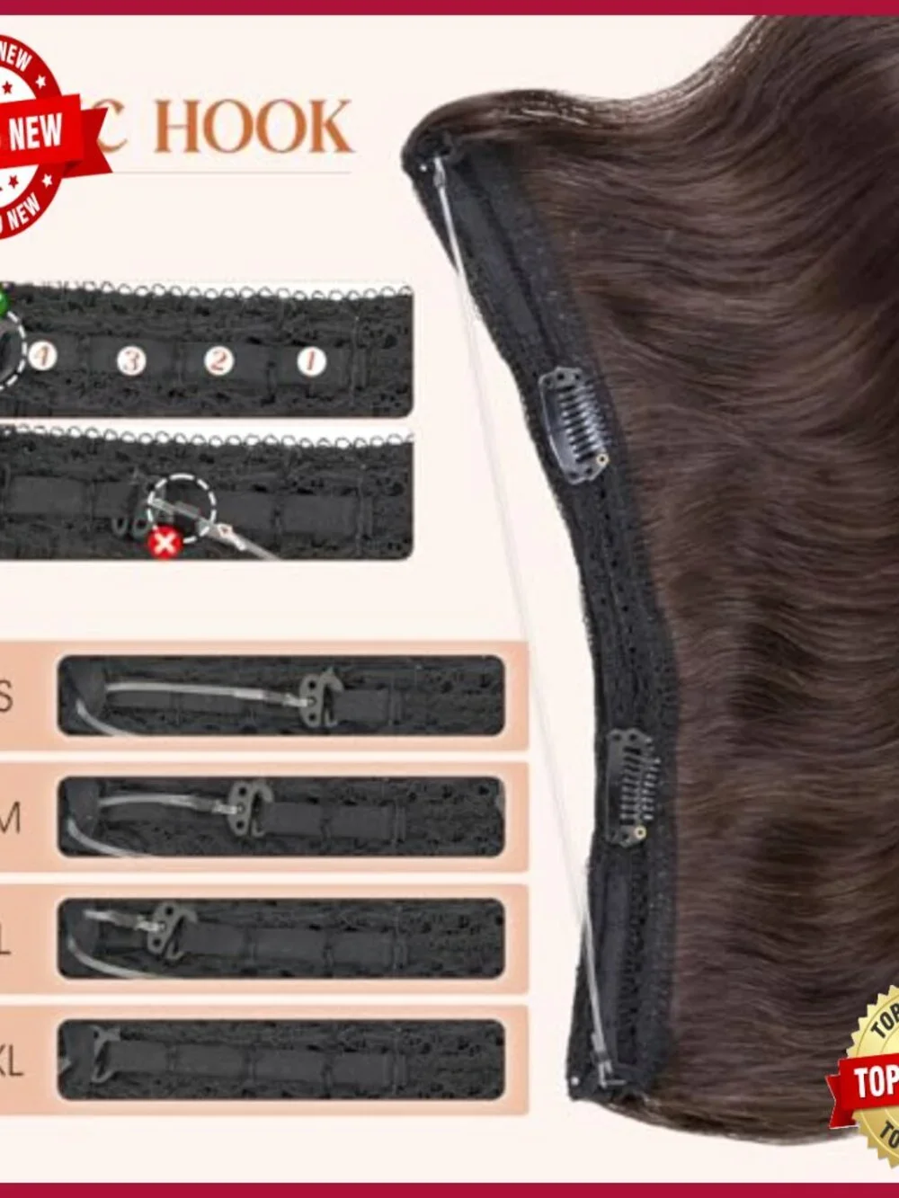 Real Human Hair Halo Extensions 12 Inch Short Wavy Adjustable Wire